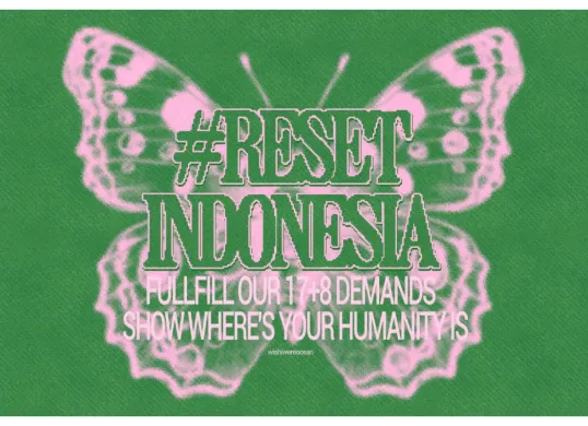 Di tengah gelombang aksi demonstrasi, muncul identitas visual pergerakan bernama Brave Pink dan Hero Green di media sosial. (Sumber: X/@wishiwereocean)