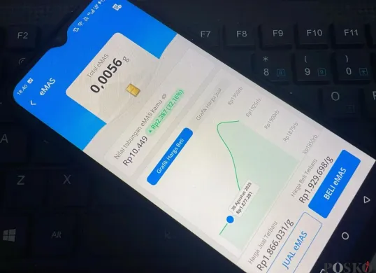 Cara investasi emas di apliikasi DANA. (Sumber: Poskota/Faiz)