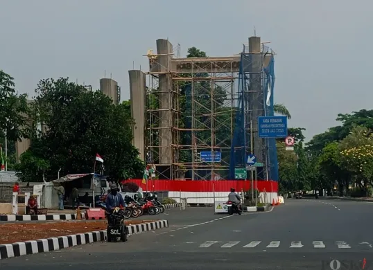 Revitalisasi Lawang Kori di Kabupaten Bogor mencapai 95 persen dengan anggaran Rp4 miliar. (Sumber: Poskota/Giffar Rivana)