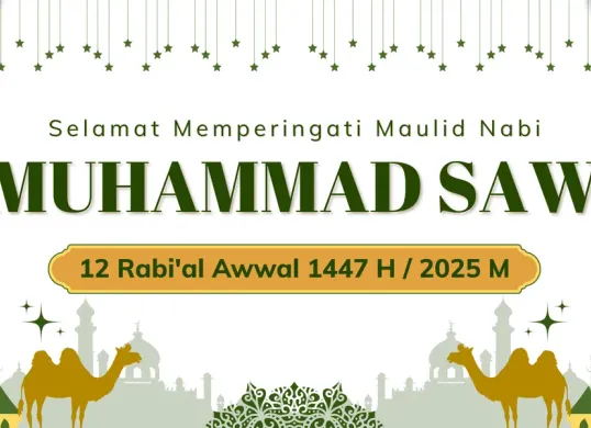 Link twibbon dan kumpulan ucapan Maulid Nabi Muhammad SAW yang jatuh pada Jumat, 5 September 2025, bertepatan dengan 12 Rabiul Awal 1447 Hijriah. (Sumber: Canva)