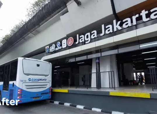 Wajah baru Halte Transjakarta Senen 'Jaga Jakarta'. (Sumber: Instagram/@jktcreativemedia)