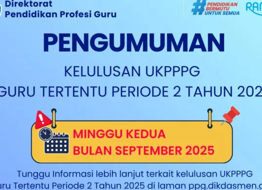 Hasil pengumuman PPG Guru Tertentu 2025. (Sumber: kemendikdasmen)