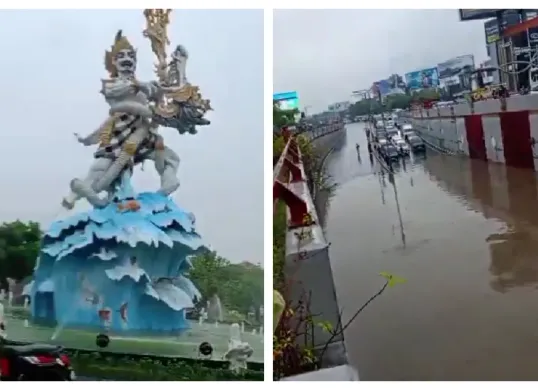 Dewa Ruci, Kecamatan Kuta, Kabupaten Badung, Bali terendam banjir. (Sumber: X/@NamedReceh)