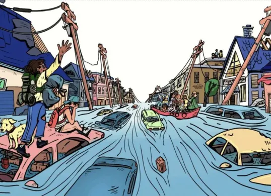 Ilustrasi Banjir (Sumber: Pinterest)