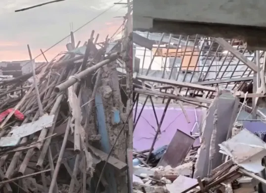 Potret puing-puing rumah yang rusak akibat ledakan misterius di Pamulang, Tangerang Selatan. (Sumber: Instagram/@seputartangsel)