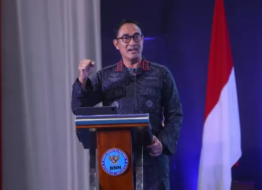 Kepala BNN RI, Komjen Pol Suyudi Ario Seto, menyampaikan arahannya dalam kegiatan Commander Wish di Balai Besar Rehabilitasi BNN, Lido, Jawa Barat, Kamis, 11 September 2025. (Sumber: Biro Humas dan Protokol BNN)