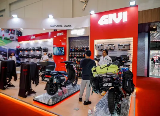 PT GIVI Indonesia siap meramaikan Indonesia Motorcycle Show (IMOS) 2025 dengan peluncuran produk aksesoris motor terbaru. (Sumber: Dok. GIVI Indonesia)