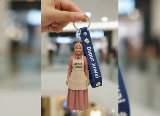 Cara bikin foto miniatur gantungan kunci viral dengan Gemini AI (Sumber: Instagram/@dapurjuwai)