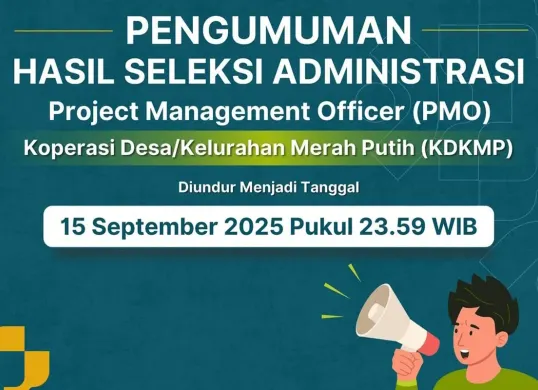 Jadwal terbaru pengumuman hasil seleksi PMO Kemenkop 2025. (Sumber: Instagram/@kemenkop)