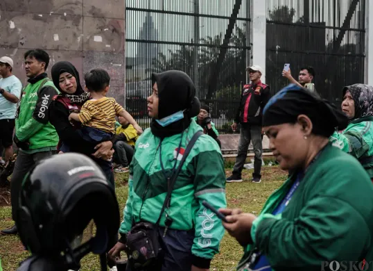 Aksi Ojek Online di DPR