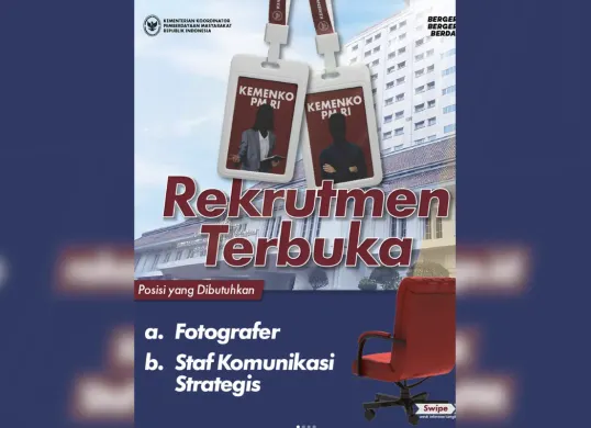Kemenko PM RI Resmi Buka Lowongan Pegawai Non PNS, Cek Persyaratan dan Posisi yang Tersedia (Sumber: Instagram/@kemenkopmri)