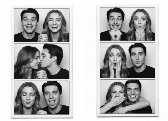 Tren foto pasangan romantis ala photobox dengan Gemini AI. (Sumber: Gemini AI)