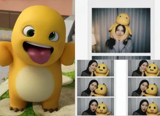 Contoh hasil edit foto menggunakan Gemini AI dengan karakter Nailong. (Sumber: Dok/Gemini AI)