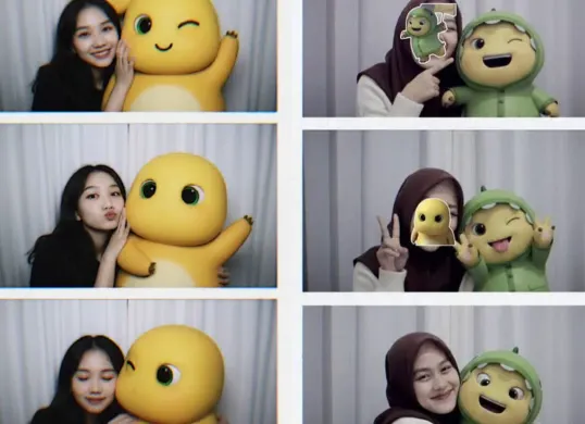 Berikut ini prompt dan cara edit foto AI gaya photobooth bareng karakter animasi. (Sumber: TikTok)