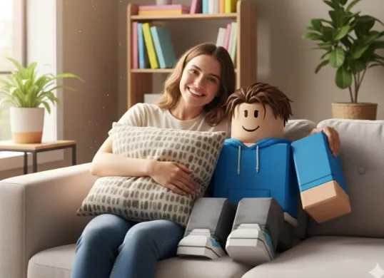 Ilustrasi foto bareng avatar Roblox yang viral di media sosial. (Sumber: Poskota/Gemini AI)