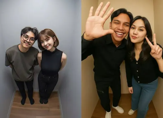 Prompt edit foto AI photobox bareng pacar. (Sumber: TikTok)