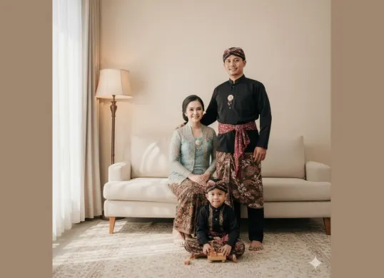 Foto keluarga natural tanpa studio dengan Gemini AI (Sumber: Gemini AI)
