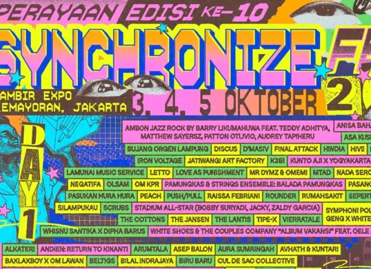 Ilustrasi daftar line up Synchronize Fest 2025 (Sumber: Synchronize)