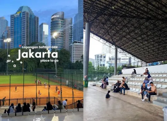 Rute ke lapangan softball, GBK. (Sumber: kolase Instagram)
