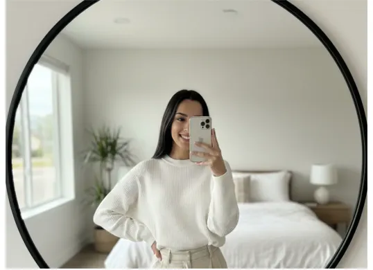 Prompt edit foto mirror selfie menggunakan iPhone 17 Pro Max di Gemini AI (Sumber: Freepik)