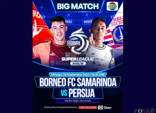 LINK LIVE STREAMING Borneo FC vs Persija Jakarta Hari Ini 28 September 2025 Kick Off Pukul 19.00 WIB di Indosiar (Sumber: Instagram/sports.indosiar/Edited Muhammad Ibrahim)