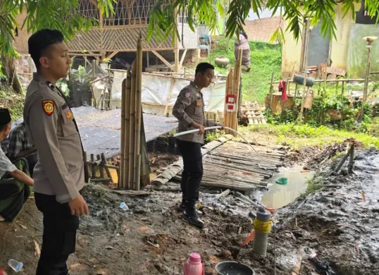 Polres Bogor bangun sumur bor di Desa Tapos, Kecamatan Tenjo, bantu pasokan air bersih untuk 150 kepala keluarga. (Sumber: Dok. Polres Bogor)