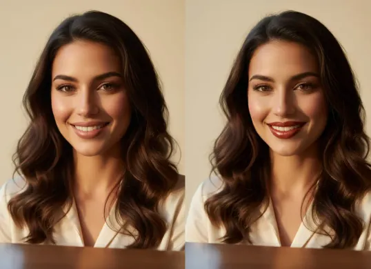 Ilustrasi edit foto lipstik menggunakan Gemini AI. (Sumber: Poskota/Gemini AI)