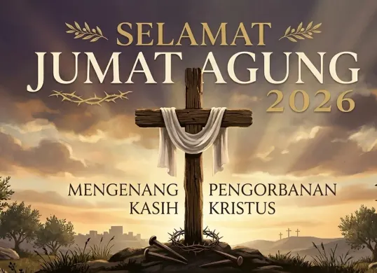 Ilustrasi - Ucapan Jumat Agung 2026. (Sumber: Gemini AI)