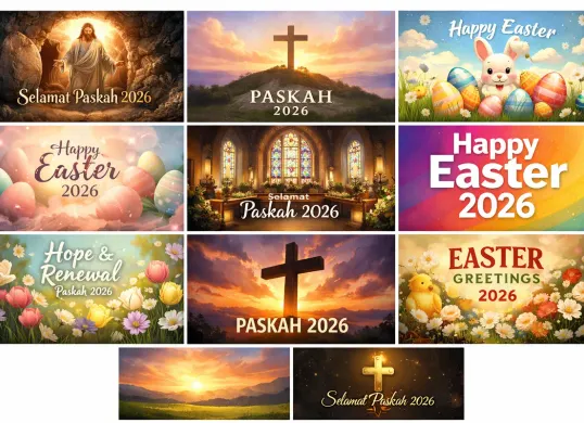 Contoh poster Paskah 2026 yang dibuat menggunakan AI. (Sumber: ChatGPT)