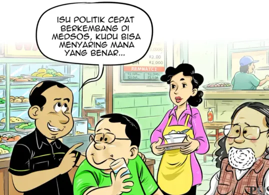 Ilustrasi obrolan warteg edisi Sabtu, 11 April 2026. (Sumber: Poskota/Arif Setiadi)
