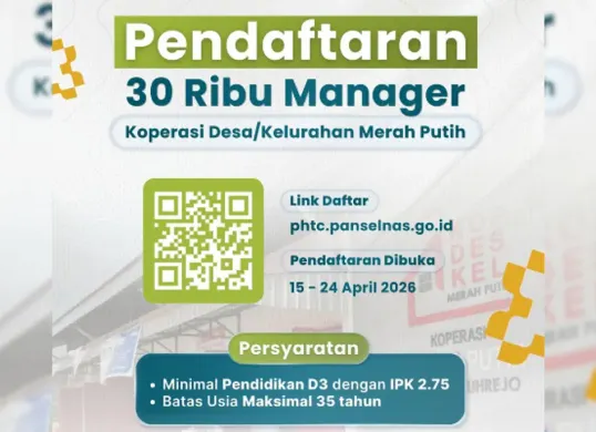 Pemerintah buka loker Koperasi Merah Putih 2026 dengan puluhan ribu formasi. Cek syarat, jadwal seleksi, dan cara daftar online sebelum penutupan 24 April 2026. (Sumber: Instagram/@kemenkop)