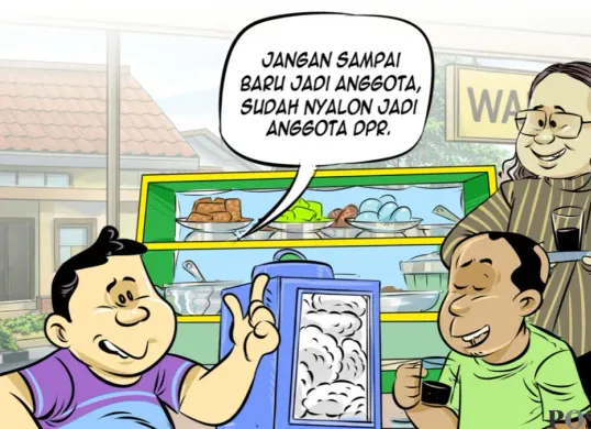 Ilustrasi obrolan warteg edisi Senin, 20 April 2026. (Sumber: Poskota/Arif Setiadi)