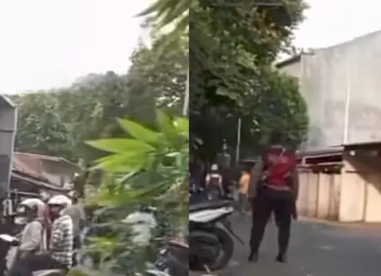 Keributan antara kelompok penagih kendaraan atau yang dikenal sebagai mata elang (matel) dengan sejumlah warga terjadi di kawasan Cakung, Jakarta Timur, pada Selasa, 21 April 2026 sore. (Sumber: Istimewa)