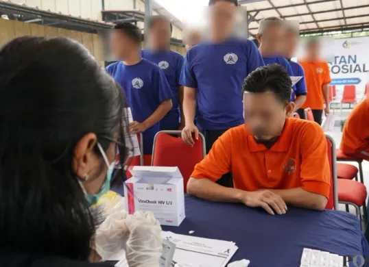 Kegiatan skrining kesehatan WBP Rutan Kelas I Tangerang. (Sumber: Poskota/Veronica Prasetio)