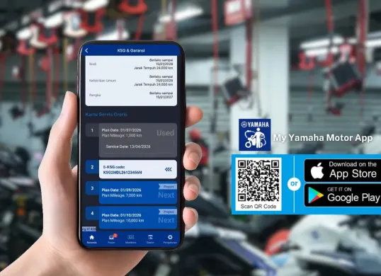 Yamaha meluncurkan inovasinya dalam penguatan ekosistem digital dan layanan servis terintegrasi melalui kupon E-KSG (Electronic Kartu Servis Gratis) (Sumber: Yamaha)