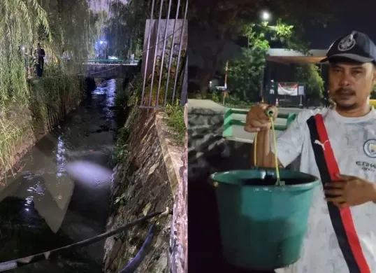 Warga RW 09 Kelurahan Jatake Kecamatan Jatiuwung, Tangerang, diresahkan adanya oknum yang diduga sengaja membuang limbah ke kali. (Sumber: Istimewa)