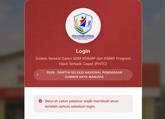 Dashboard rekrutmen KDMP dan KNMP 2026. (Sumber: panselnas.go.id)
