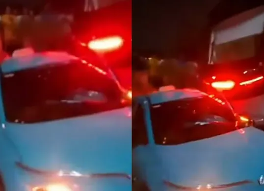 Taksi Hijau Green SM diduga jadi penyebab awal kecelakaan KA Argo Bromo dengan KRL Commuter Line. (Sumber: X/TMCPoldmMetr)