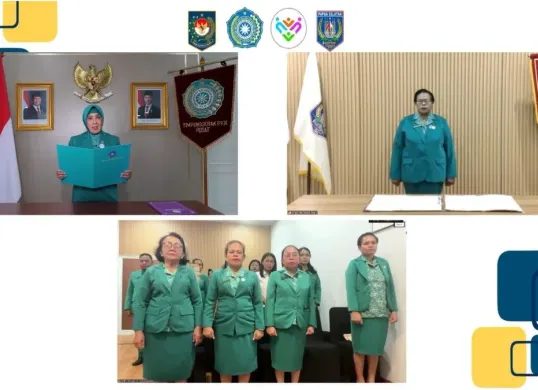 Pelantikan Hermina Ewenkos sebagai Ketua TP PKK sekaligus Ketua Tim Pembina Posyandu Provinsi Papua Selatan secara virtual, Selasa, 28 April 2026. (Sumber: Dok. Istimewa)