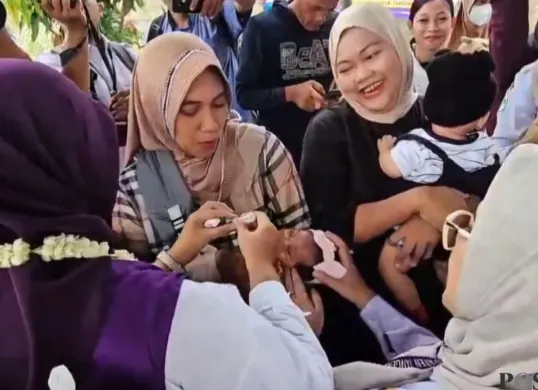 Situasi posyandu di wilayah Kecamatan Tigaraksa, Kabupaten Tangerang. (Sumber: Poskota/ Veronica)