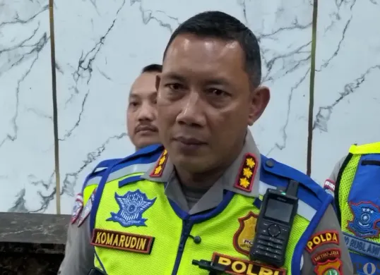 Direktur Lalu Lintas Polda Metro Jaya, Komarudin, saat ditemui di Polda Metro Jaya, Jakarta Selatan, Kamis, 30 April 2026. (Sumber: Poskota/Ali Mansur)