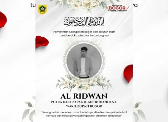 Kabar duka datang dari Wakil Bupati Bogor Ade Ruhandi atau Jaro Ade. Putranya, Al Ridwan, meninggal dunia pada Senin 2 Februari 2026. (Sumber: Instagram/@kabupaten.bogor)