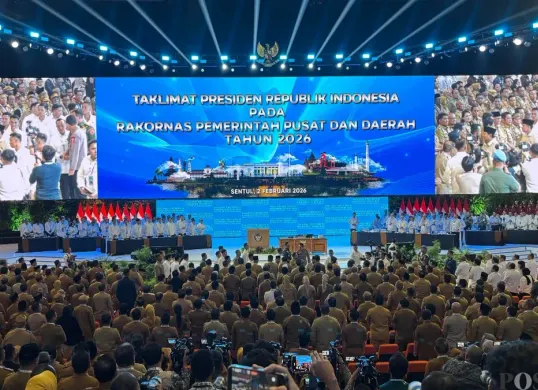 Suasana SICC Bogor saat Rakornas 2026, Senin 2 Februari 2026. (Sumber: Poskota/Giffar Rivana)