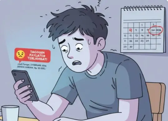 Ilustrasi. Pengguna Shopee PayLater wajib waspada. Telat bayar tagihan dapat menyebabkan denda menumpuk, skor kredit memburuk, hingga akun Shopee dibatasi atau diblokir permanen. (Sumber: Poskota/AI Generated)