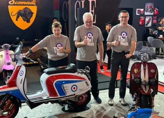 Di IIMS 2026, Scomadi meluncurkan skuter Limited Edition terbaru bersama koleksi klasik modern dan penawaran pembelian spesial. (Sumber: Poskota/Aldi Harlanda Irawan)