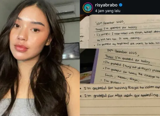 Risya Brabro membagikan potongan buku harian milik mendiang Lula Lahfah melalui unggahan Instagram pada 5 Februari 2026. (Sumber: Instagram/@risyabrabo)