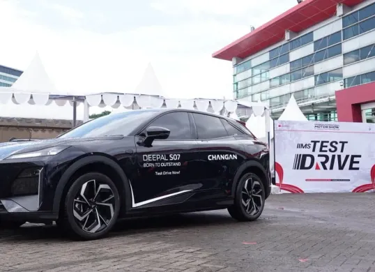 Mobil listrik Changan Deepal S07 di IIMS 2026, JIExpo, Kemayoran, Jakarta Pusat. (Sumber: Dok. Changan)