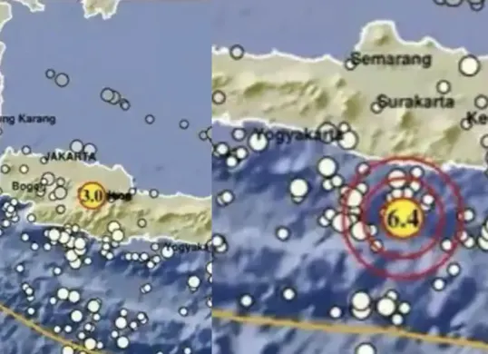 2 titik gempa di Cimahi dan Pacitan (Sumber: Dok/BMKG)