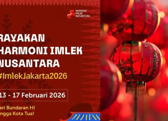 Perayaan Imlek 2026 di Jakarta hadir dengan festival budaya, pertunjukan barongsai, dan instalasi cahaya. (Sumber: Instagram/@dkijakarta)
