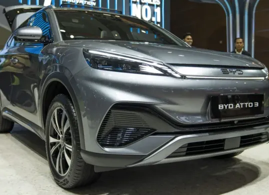 BYD menghadirkan mobil listrik ATTO 3 Advanced Plus di IIMS 2026, JIExpo, Kemayoran, Jakarta Pusat. (Sumber: Dok. BYD)